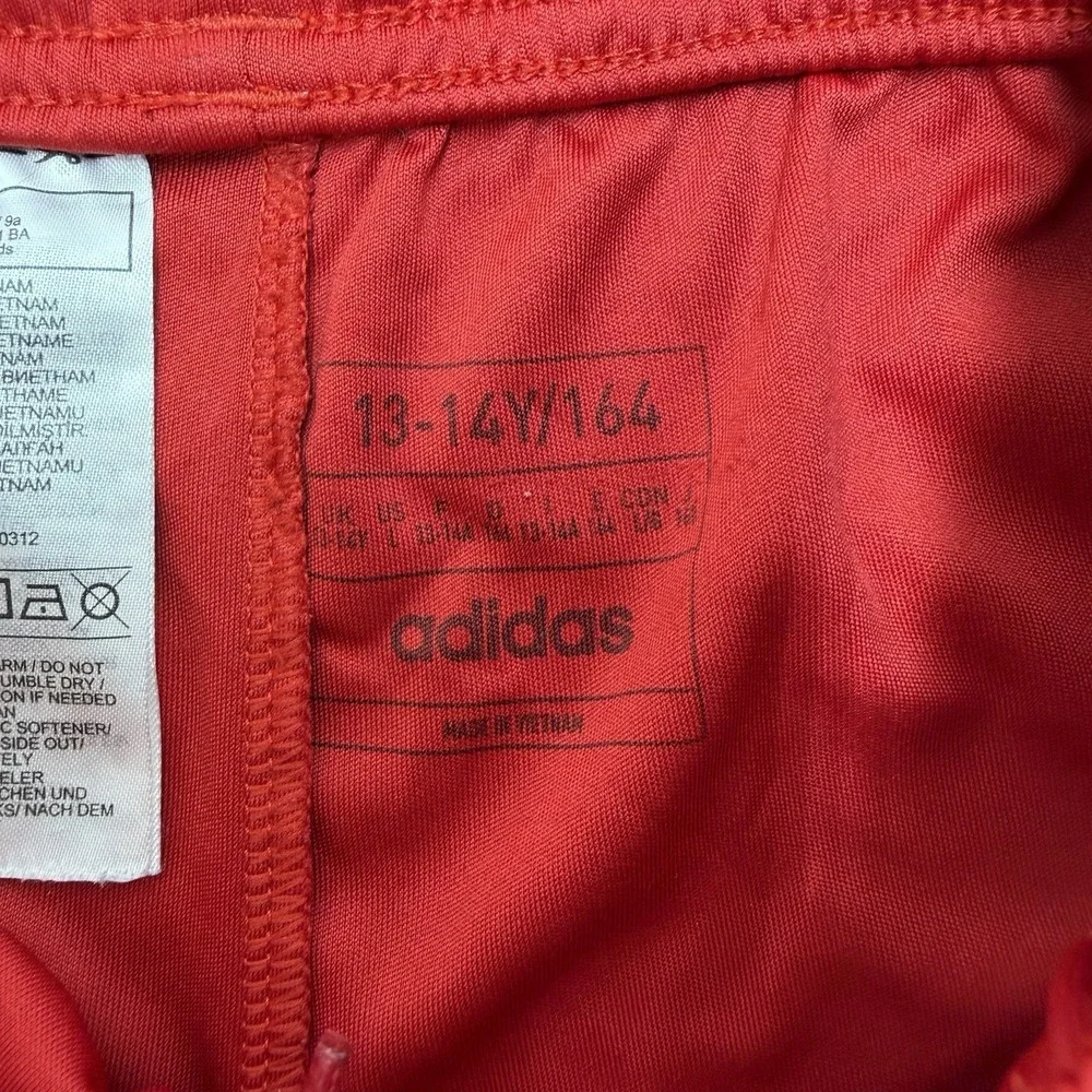 Adidas AeroReady Shorts Red White Striped Athletic Drawstring Boys Large